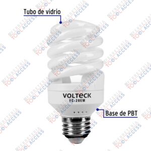 Alternative view of Lámpara espiral mini T2 20 W luz cálida en blíster, VOLTECK