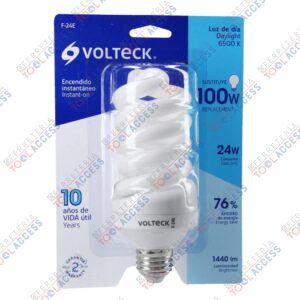 Lámpara espiral T4 24 W luz de día en blíster, VOLTECK