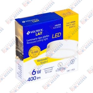 Alternative view of Luminario LED plafón 6W 3000K, redondo, blanco, VOLTECK