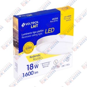 Alternative view of Luminario LED plafón18W 3000K, redondo, blanco, VOLTECK