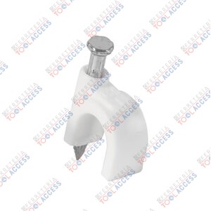 Bolsa con 20 grapas blancas de 8 mm para cable redondo