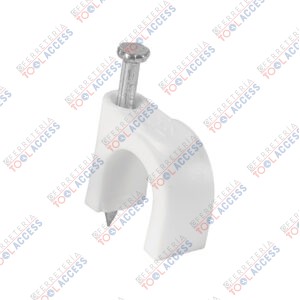 Bolsa con 20 grapas blancas de 10 mm para cable redondo