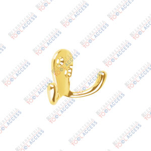 Gancho doble tipo perchero, latón brillante, HERMEX