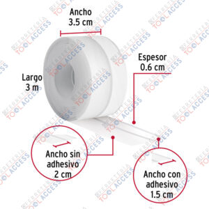 Alternative view of Cinta guardapolvo 3 m x 35 mm, transparente, HERMEX