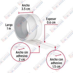 Alternative view of Cinta guardapolvo 1 m x 35 mm, transparente, HERMEX