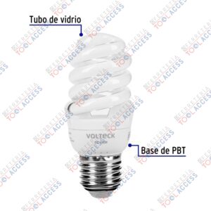 Alternative view of Lámpara espiral mini T2 11 W luz cálida en blíster, VOLTECK