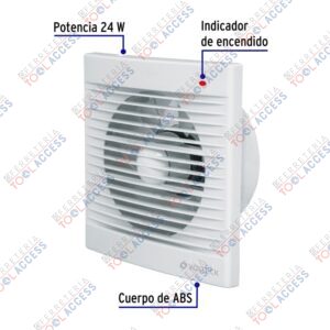 Alternative view of Extractor de aire de 6", blanco, VOLTECK