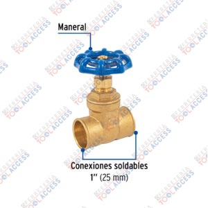 Alternative view of Válvula de compuerta de latón soldable de 1", FOSET