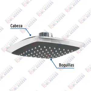 Alternative view of Regadera cuadrada 6", ABS, sin brazo, cromo, AERO, Foset