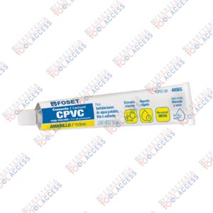 Cemento p/CPVC, amarillo, toda presión, tubo 50ml, FOSET