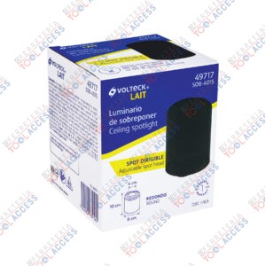 Alternative view of Luminario de sobreponer con spot dirigible, redondo, negro, Volteck