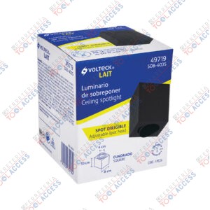 Alternative view of Luminario de sobreponer c/spot dirigible, cuadrado, negro, Volteck