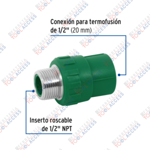 Alternative view of Adaptador PPR 1/2" macho con inserto metálico, FOSET