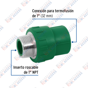 Alternative view of Adaptador PPR 1" macho con inserto metálico, FOSET