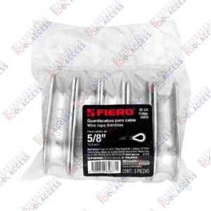 Bolsa con 5 guardacabos para cable de acero de 5/8", FIERO