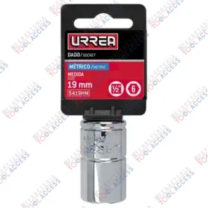 Dado cuadro de 1/2", 6 puntas, métrico, 19 mm, Urrea
