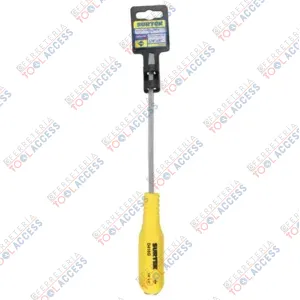 Destornillador con mango amarillo de golpe, punta plana barra cuadrada 1/4" x 6", Surtek