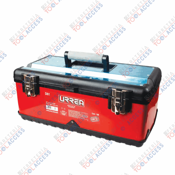Caja portaherramientas metálica-plástica color rojo/negro 20" x 11" x 8"