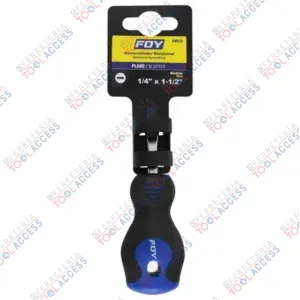 Destornillador con mango bimaterial, punta plana 1/4" x 1-1/2", Foy