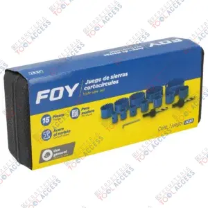 Juego de sierras cortacirculos, 15 piezas, Foy