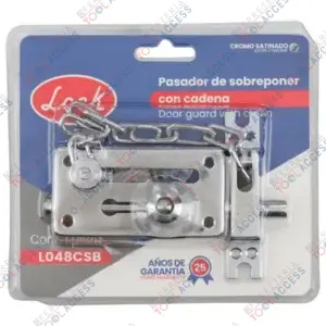Pasador de sobreponer de cadena níquel satinado, Lock