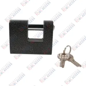 Alternative view of Candado de hierro para cortina metálica 80 mm, negro, llave estándar, Prolok