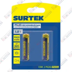 Pila recargable Surtek "AAA", 2 piezas,